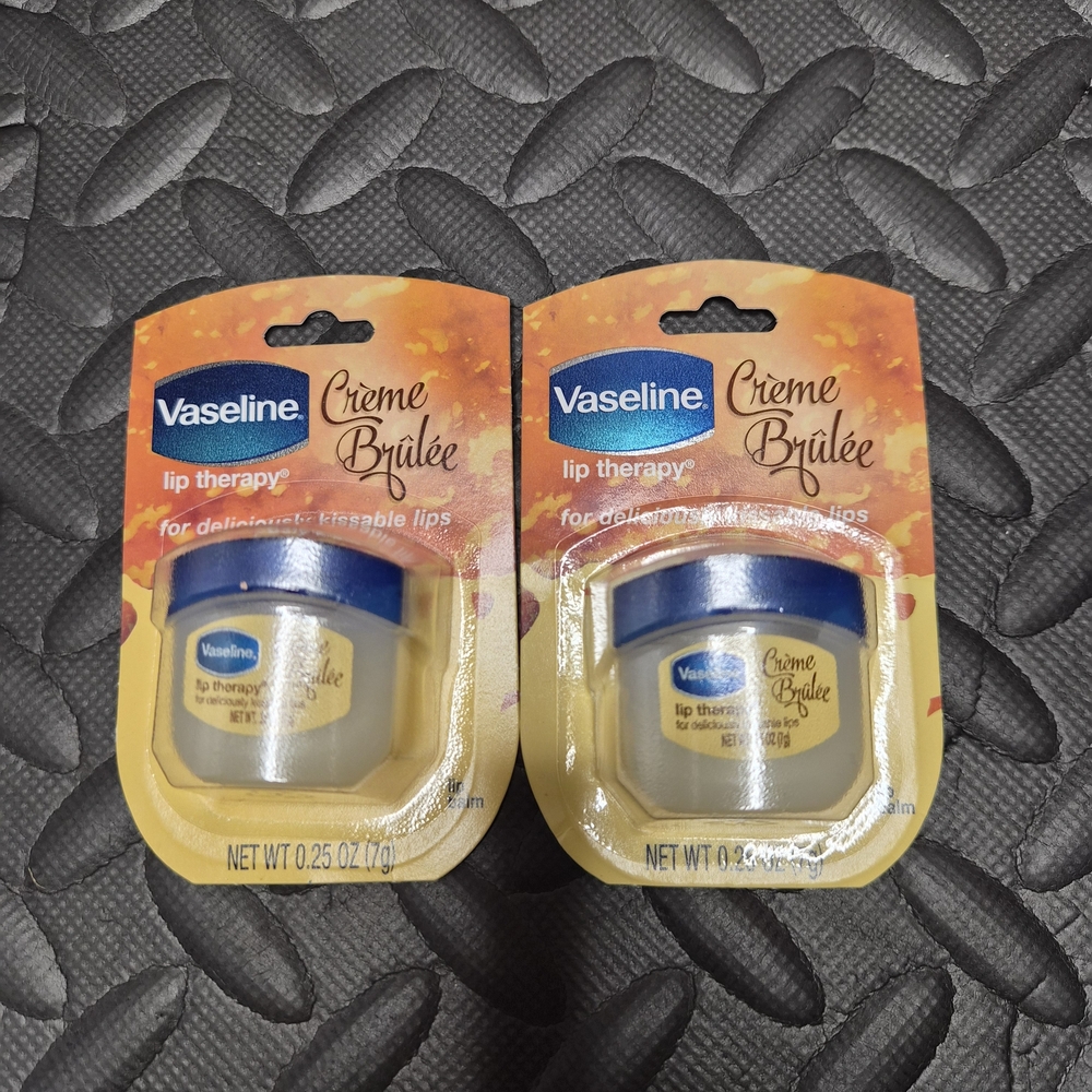 Vaseline Lip Therapy Crème Brûlée Mini – Limited Edition / Discontinued 2 Pack